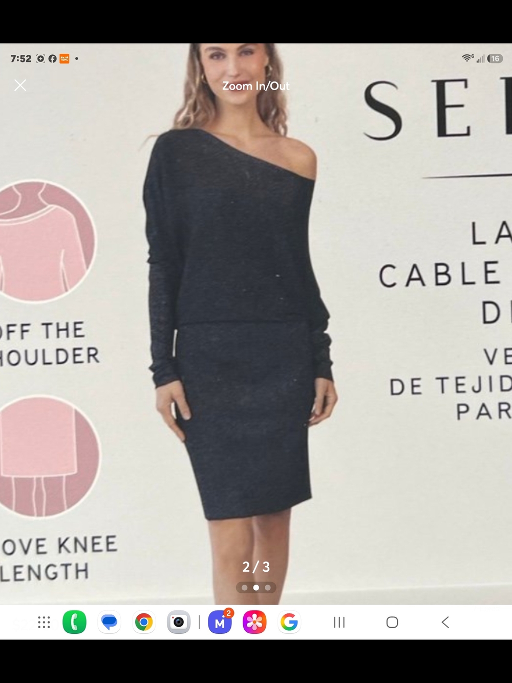 Serra Off-Shoulder Dark Charcoal Knit Dress
